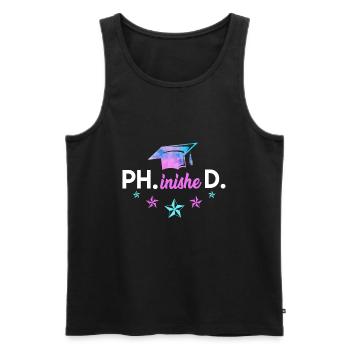 Phd geschafft Doktor 2022 Phinished Doktortitel - Männer Premium Bio Tank Top - Schwarz - Vorne - Michal (187cm)