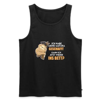 Matura geschafft kann ich ins Bett Matura - Männer Premium Bio Tank Top - Schwarz - Vorne - AI Model Male 178 light (178cm)