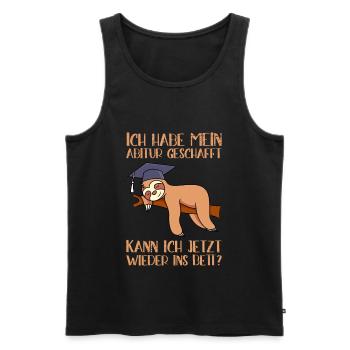 Faultier Abitur 2022 geschafft Abi 2022 - Männer Premium Bio Tank Top - Schwarz - Vorne - AI Model Male 178 light (178cm)