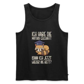 Matura geschafft kann ich jetzt ins Bett Matura - Männer Premium Bio Tank Top - Schwarz - Vorne - AI Model Male 178 light (178cm)