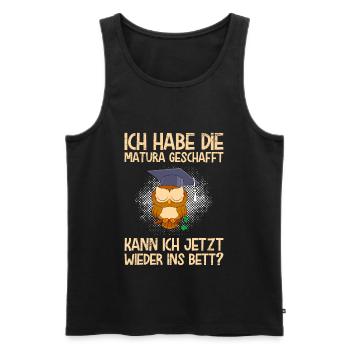 Matura geschafft kann ich jetzt ins Bett Matura - Männer Premium Bio Tank Top - Schwarz - Vorne - AI Model Male 178 light (178cm)