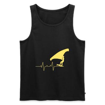 Wing Surf Herzschlag Wing Foiler Herz Wing Foil - Männer Premium Bio Tank Top - Schwarz - Vorne - AI Model Male 178 light (178cm)