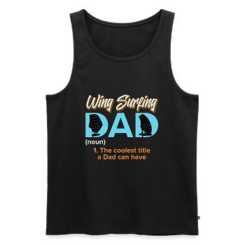 Wing Foiling Dad Wing Surf Wing Foil - Männer Premium Bio Tank Top - Schwarz - Vorne - AI Model Male 178 light (178cm)