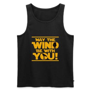 Wing Foil Que le vent soit avec vous Wingfoil - Débardeur bio Premium Homme - noir - Devant - Michal (187cm)