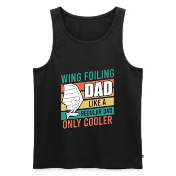 Wing Surfing Dad Wing Foil Papa Vatertag - Männer Premium Bio Tank Top - Schwarz - Vorne - AI Model Male 178 light (178cm)