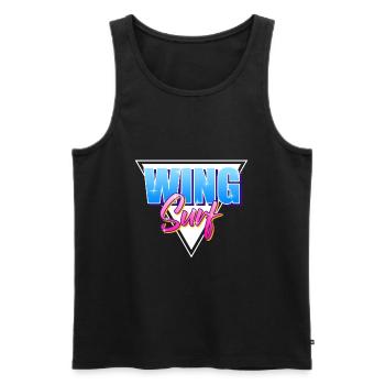 Wing Surf Wingfoil - Männer Premium Bio Tank Top - Schwarz - Vorne - AI Model Male 178 light (178cm)