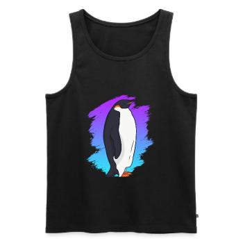 Pinguin Königspinguin - Männer Premium Bio Tank Top - Schwarz - Vorne - AI Model Male 178 light (178cm)
