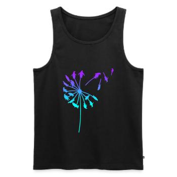 Pinguin Pusteblume Löwenzahn moderne Kunst - Männer Premium Bio Tank Top - Schwarz - Vorne - Michal (187cm)