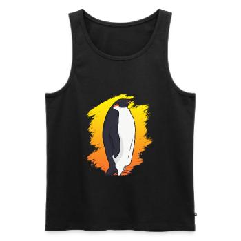 Pinguin Königspinguin - Männer Premium Bio Tank Top - Schwarz - Vorne - AI Model Male 178 light (178cm)