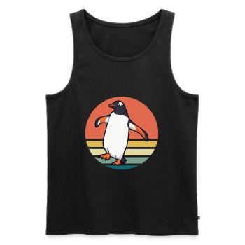 Pinguin - Männer Premium Bio Tank Top - Schwarz - Vorne - AI Model Male 178 light (178cm)