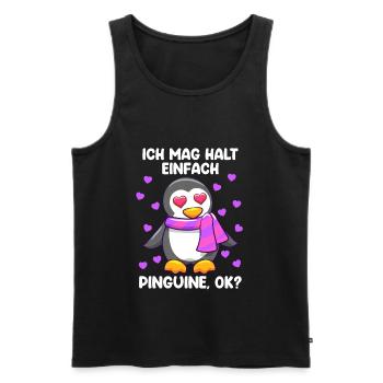 Ich mag einfach Pinguine, ok? Pinguin - Männer Premium Bio Tank Top - Schwarz - Vorne - AI Model Male 178 light (178cm)