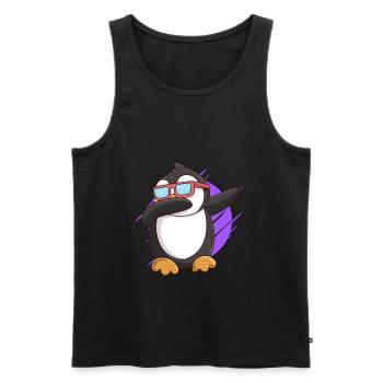 Dabbing Pinguin Kinder - Männer Premium Bio Tank Top - Schwarz - Vorne - AI Model Male 178 light (178cm)