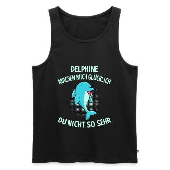 Delphine machen mich glück du nicht so sehr - Männer Premium Bio Tank Top - Schwarz - Vorne - AI Model Male 178 light (178cm)