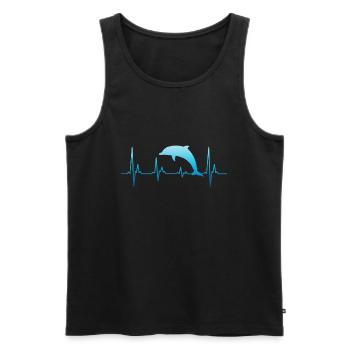 Dolphin Heartbeat ECG Plongeur de fréquence cardiaque - Débardeur bio Premium Homme - noir - Devant - Michal (187cm)