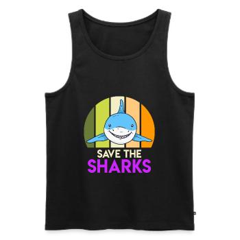 Sauvez les requins Protection des requins Requin - Débardeur bio Premium Homme - noir - Devant - Michal (187cm)