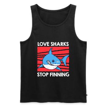 Dear Sharks Stop Finning Save the Sharks - Men's Premium Organic Tank Top - black - Front - Michal (187cm)