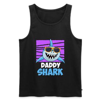 Papa Requin Papa Hai Père - Débardeur bio Premium Homme - noir - Devant - Michal (187cm)