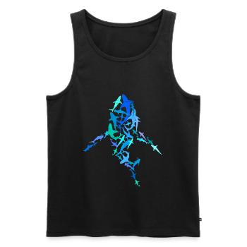 Hai Schwarm Hai Taucher Taucher - Männer Premium Bio Tank Top - Schwarz - Vorne - Michal (187cm)