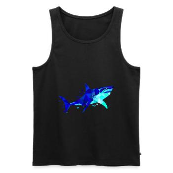 Hai Mandala geometrischer Hai Taucher - Männer Premium Bio Tank Top - Schwarz - Vorne - Michal (187cm)