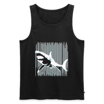 Hai weißer Hai Taucher Meeresbiologe - Männer Premium Bio Tank Top - Schwarz - Vorne - Michal (187cm)