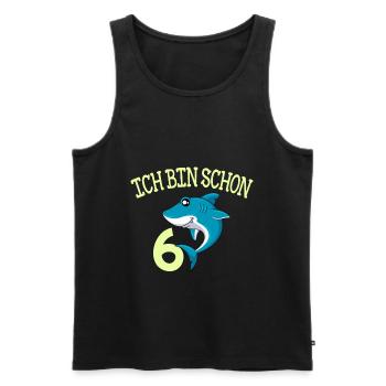 6. Geburtstag 6 Jahre Kindergeburtstag Junge - Männer Premium Bio Tank Top - Schwarz - Vorne - Michal (187cm)