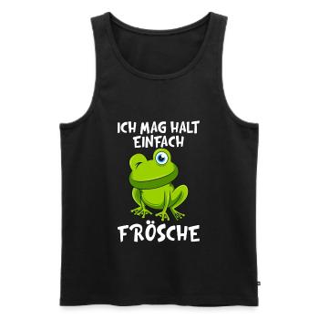 Ich mag halt einfach Frösche Kinder - Männer Premium Bio Tank Top - Schwarz - Vorne - Michal (187cm)
