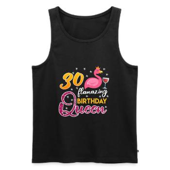 30th Birthday Ladies 30 Years Flamazing Flamingo - Men's Premium Organic Tank Top - black - Front - Michal (187cm)