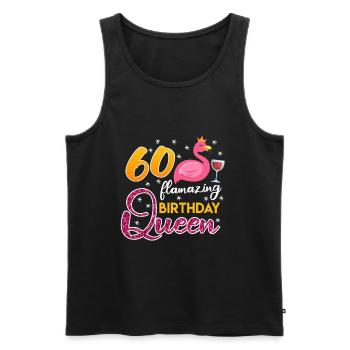 60 Years Flamazing Birthday Queen Ladies - Men's Premium Organic Tank Top - black - Front - AI Model Male 178 light (178cm)