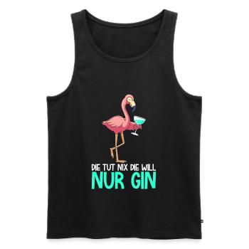 Die will nur Gin trinken Gin Trinkern - Männer Premium Bio Tank Top - Schwarz - Vorne - Michal (187cm)