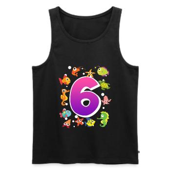 6. Geburtstag Mädchen 6 Jahre - Männer Premium Bio Tank Top - Schwarz - Vorne - Michal (187cm)