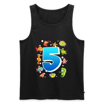 5th birthday boy 5 years - Men's Premium Organic Tank Top - black - Front - Michal (187cm)
