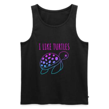 I like Turtle's cute turtle - Men's Premium Organic Tank Top - black - Front - AI Model Male 178 light (178cm)