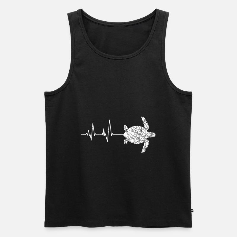 Schildkröten Herzschlag Langsamkeit - Männer Premium Bio Tank Top - Schwarz
