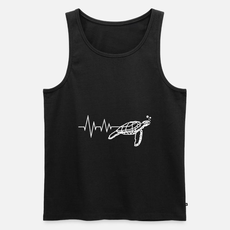 Schildkröten Herzschlag Langsamkeit - Männer Premium Bio Tank Top - Schwarz