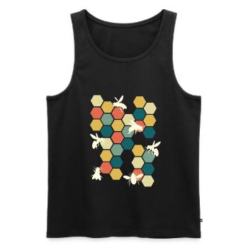 Honigwaben Bienenstock Imker - Männer Premium Bio Tank Top - Schwarz - Vorne - AI Model Male 178 light (178cm)