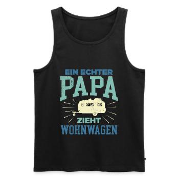 Un vrai papa tire caravane camping-car - Débardeur bio Premium Homme - noir - Devant - Michal (187cm)