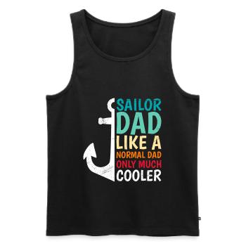 Papa marin comme un papa normal seulement plus cool - Débardeur bio Premium Homme - noir - Devant - AI Model Male 178 light (178cm)