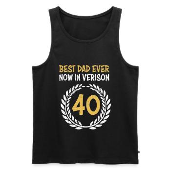 Best Dad Now in Version 40 Dad Birthday 40 - Men's Premium Organic Tank Top - black - Front - AI Model Male 178 light (178cm)