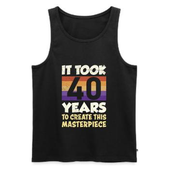 Herren 40. Geburtstag 40 Papa - Männer Premium Bio Tank Top - Schwarz - Vorne - Michal (187cm)