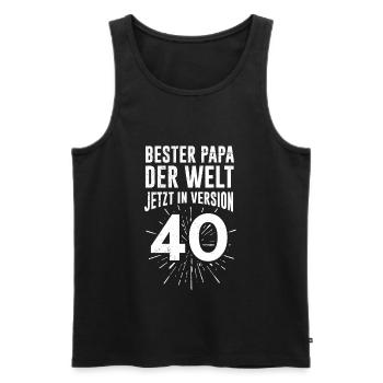 Bester Papa der Welt 40. Geburtstag Papa - Männer Premium Bio Tank Top - Schwarz - Vorne - Michal (187cm)