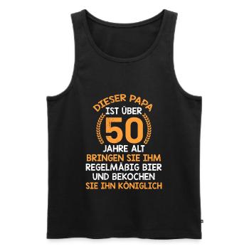 Dieser Papa ist über 50 Geburtstag 50 Jahre - Männer Premium Bio Tank Top - Schwarz - Vorne - Michal (187cm)