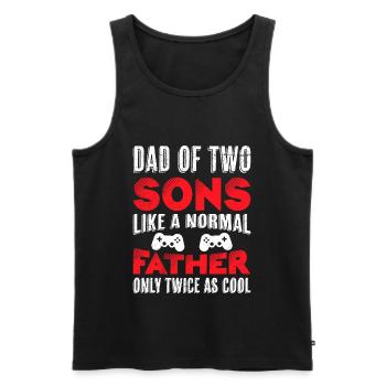 Dad 2 sons 2 children - Men's Premium Organic Tank Top - black - Front - AI Model Male 178 light (178cm)