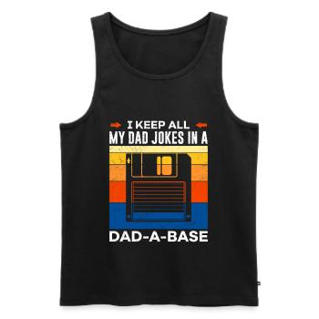 Je garde toutes mes blagues de papa dans un Papa Witze de papa de base - Débardeur bio Premium Homme - noir - Devant - Michal (187cm)