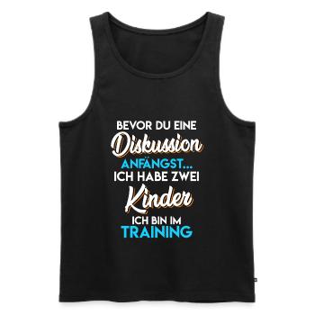 Vater 2 Kinder Papa 2 Kinder - Männer Premium Bio Tank Top - Schwarz - Vorne - AI Model Male 178 light (178cm)
