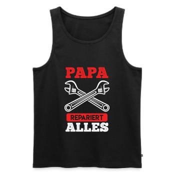 Papa repariert alles Bastler - Männer Premium Bio Tank Top - Schwarz - Vorne - Michal (187cm)