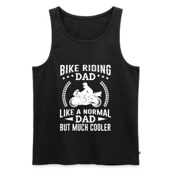 Moped fahrender Papa Motorrad Vater - Männer Premium Bio Tank Top - Schwarz - Vorne - Michal (187cm)