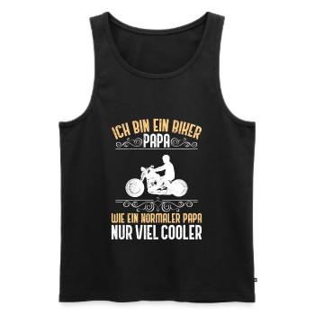 Biker Papa Motorrad Vater Motorrad Fahrer - Männer Premium Bio Tank Top - Schwarz - Vorne - AI Model Male 178 light (178cm)