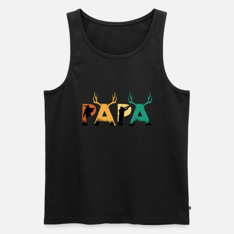 Jagd Papa Jäger - Männer Premium Bio Tank Top - Schwarz