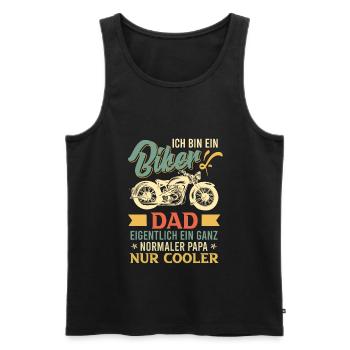 Biker Papa eigentlich ganz normal Motorradfahrer - Männer Premium Bio Tank Top - Schwarz - Vorne - AI Model Male 178 light (178cm)