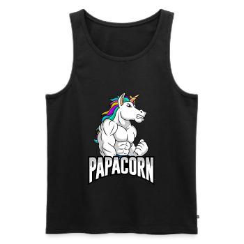 Papacorn Licorne Père-à-être Papa - Débardeur bio Premium Homme - noir - Devant - Michal (187cm)